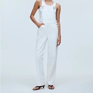 Madewell oversized wide leg overalls, tile white size M